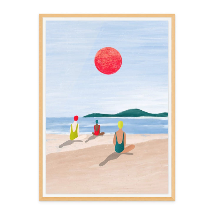 Girls at the Beach Art Print