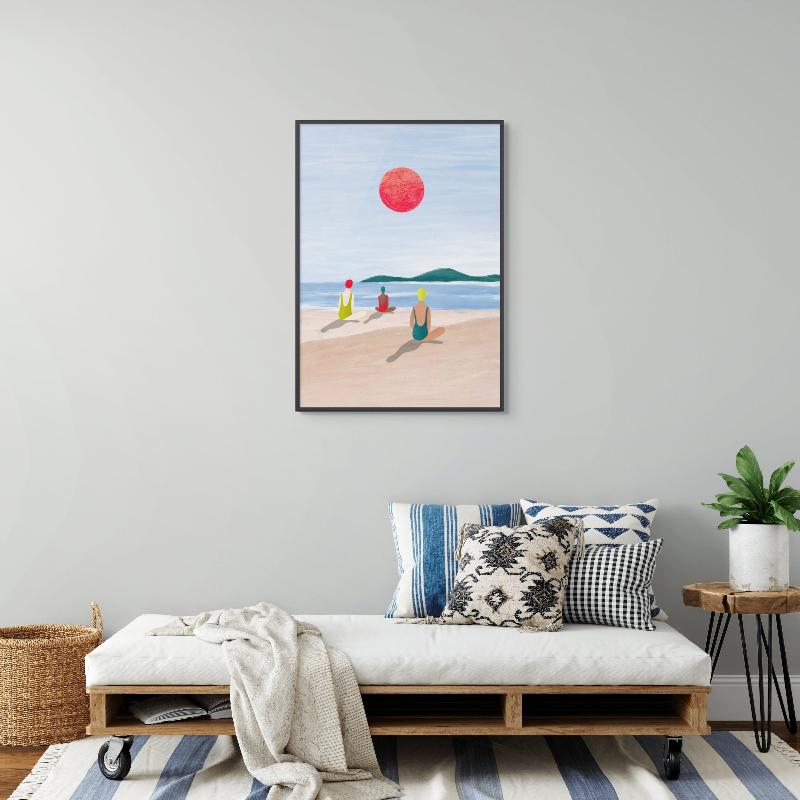 Girls at the Beach Art Print