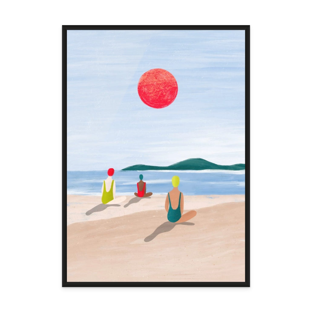 Girls at the Beach Art Print