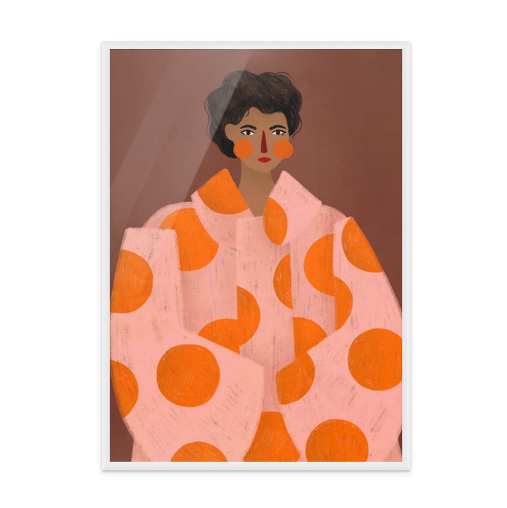 Woman With Orange Dots Art Print