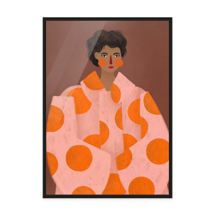 Woman With Orange Dots Art Print