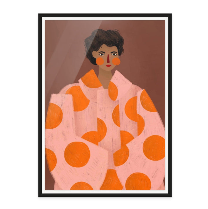 Woman With Orange Dots Art Print