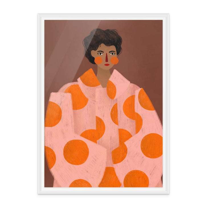 Woman With Orange Dots Art Print