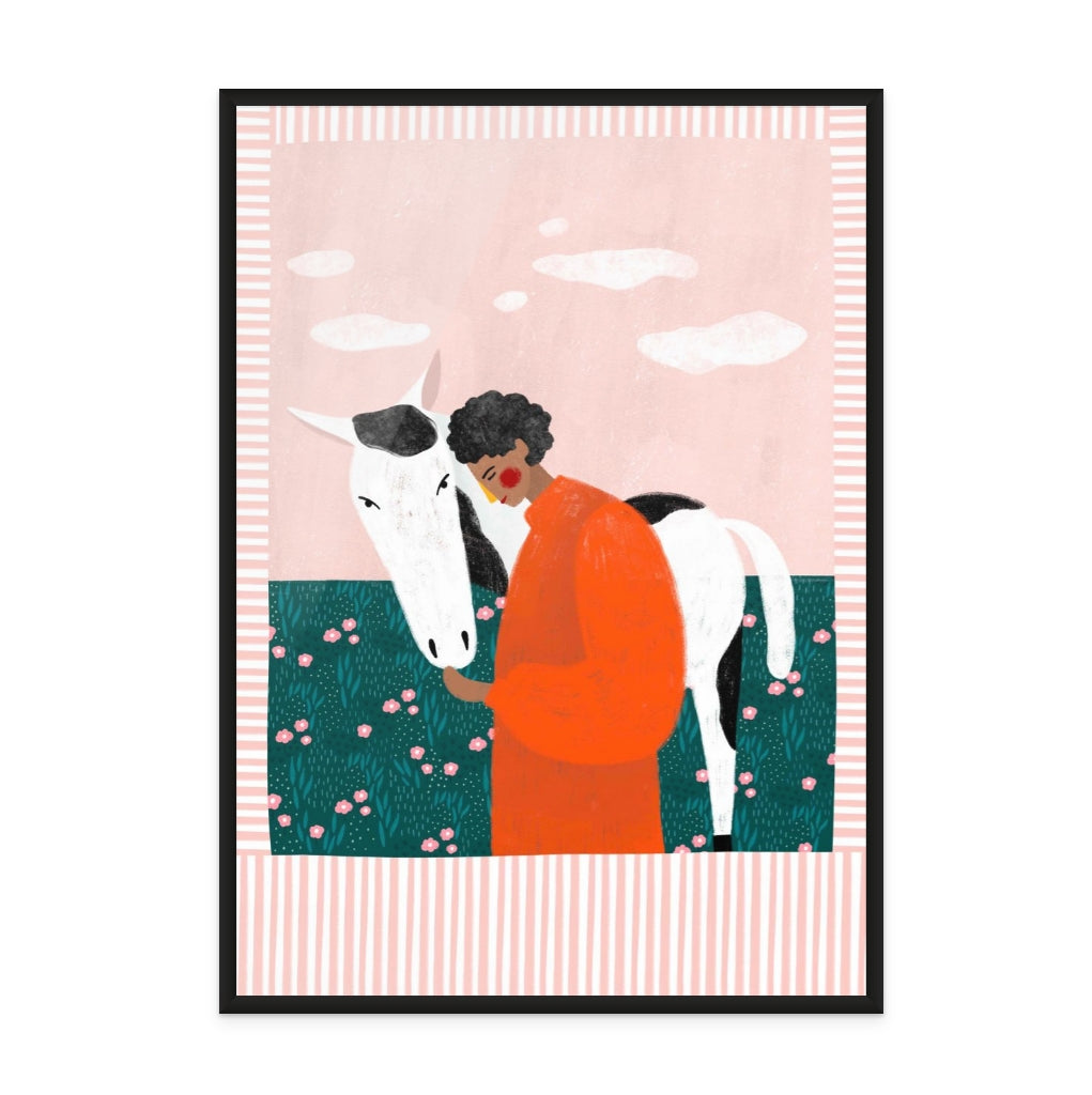 Girl and Horse Art Print