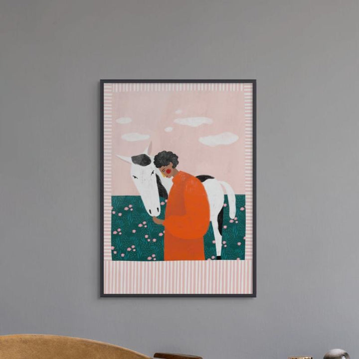 Girl and Horse Art Print