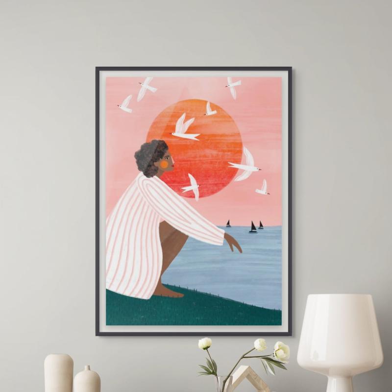 Sunset On My Own Art Print