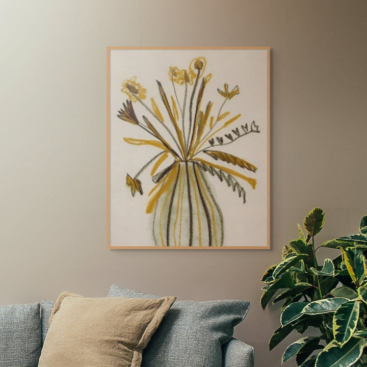 Still Life of a Dried Yellow Bouquet Art Print