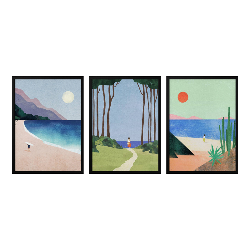 Set de cuadros "Coastal Trails"