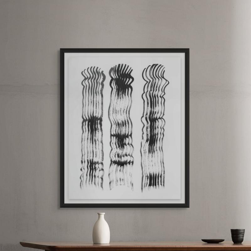 Abstract Brushtrokes Lines II Art Print