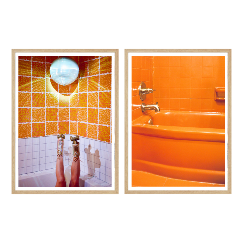Set de cuadros "Retro Bathroom Groove"