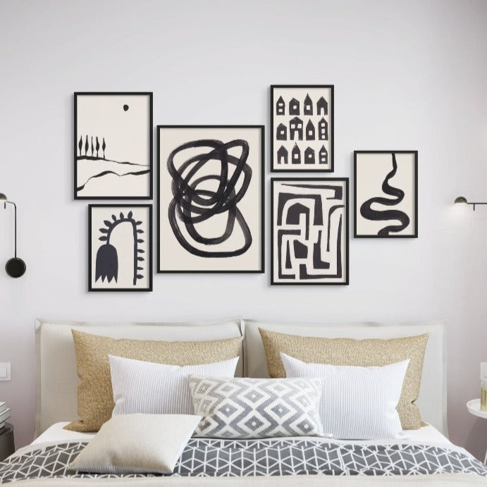 Abstract Black and White Gallery Wall
