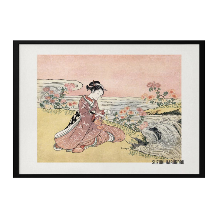 Cuadro "Japanese Woman Picking Chrysanthemum (1725)"