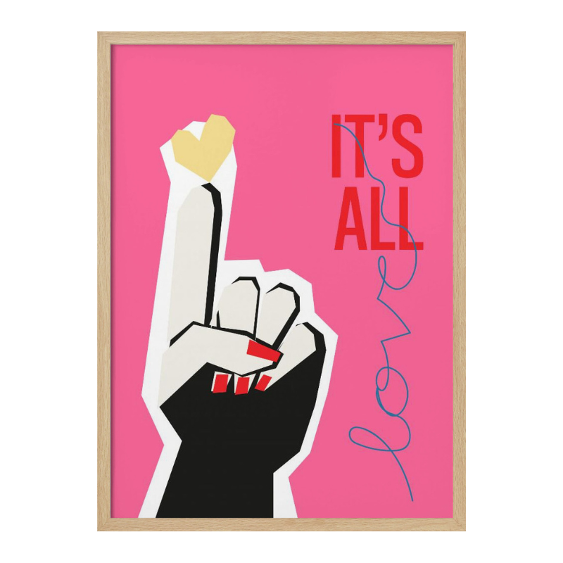 All Love Hand Pink Art Print