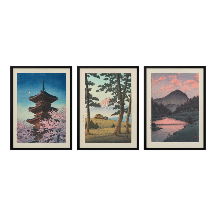 Set de cuadros "Sakura Fuji Twilight"