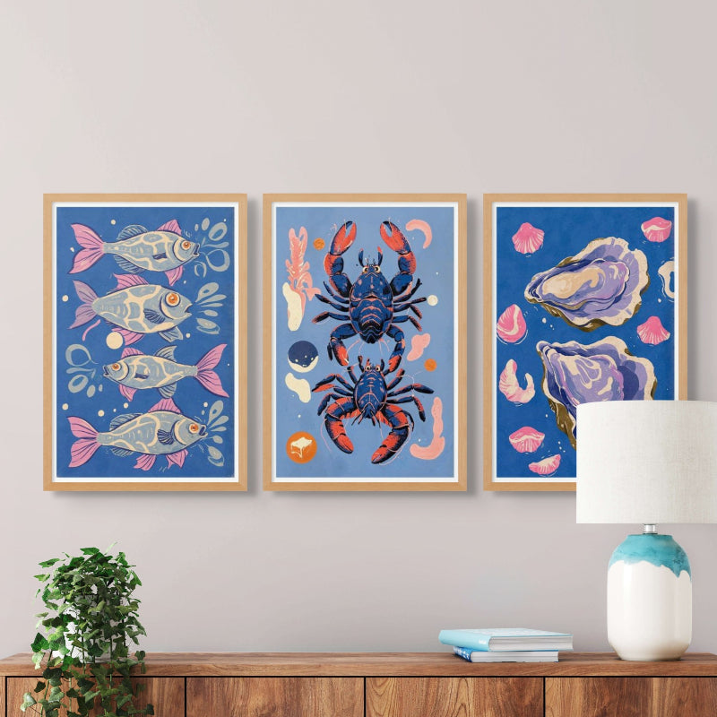 Set "Deep Blue Treasures" Art Prints