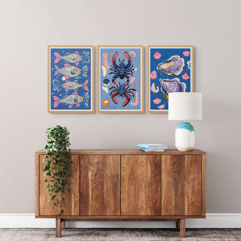 Set "Deep Blue Treasures" Art Prints