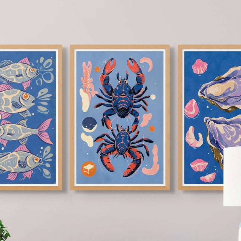 Ocean Life - Lobsters Art Print