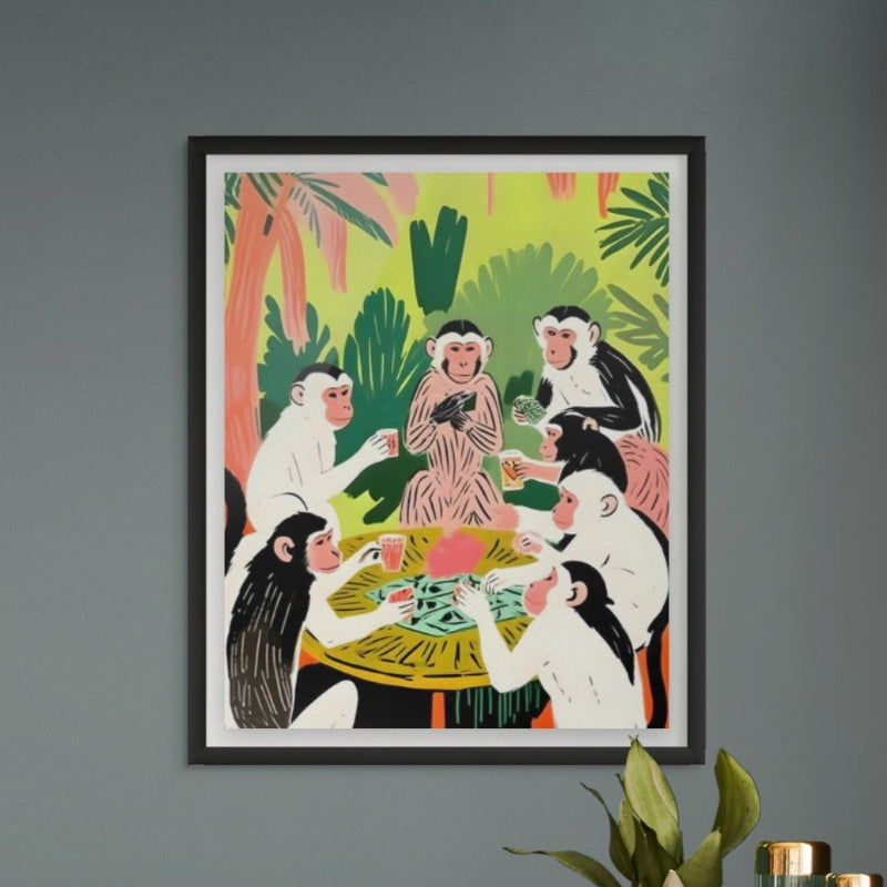 Monkey Poker a Royal Flush Art Print