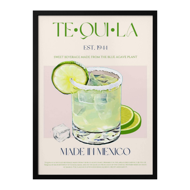Cuadro "Tequila Drink With Lime And Ice"