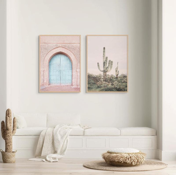 Set "Turquoise Door" + "Pink Saguaro" Art Prints