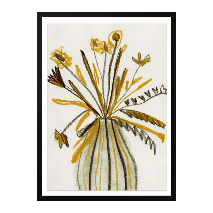 Still Life of a Dried Yellow Bouquet Art Print