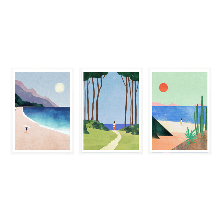 Set de cuadros "Coastal Trails"