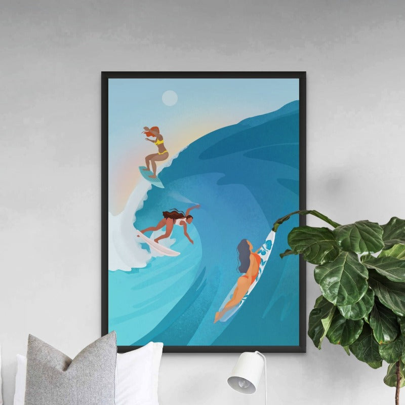 Surfers Art Print