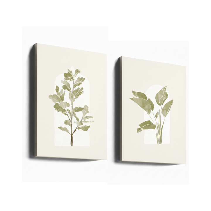 Set de cuadros "Tropical Window"