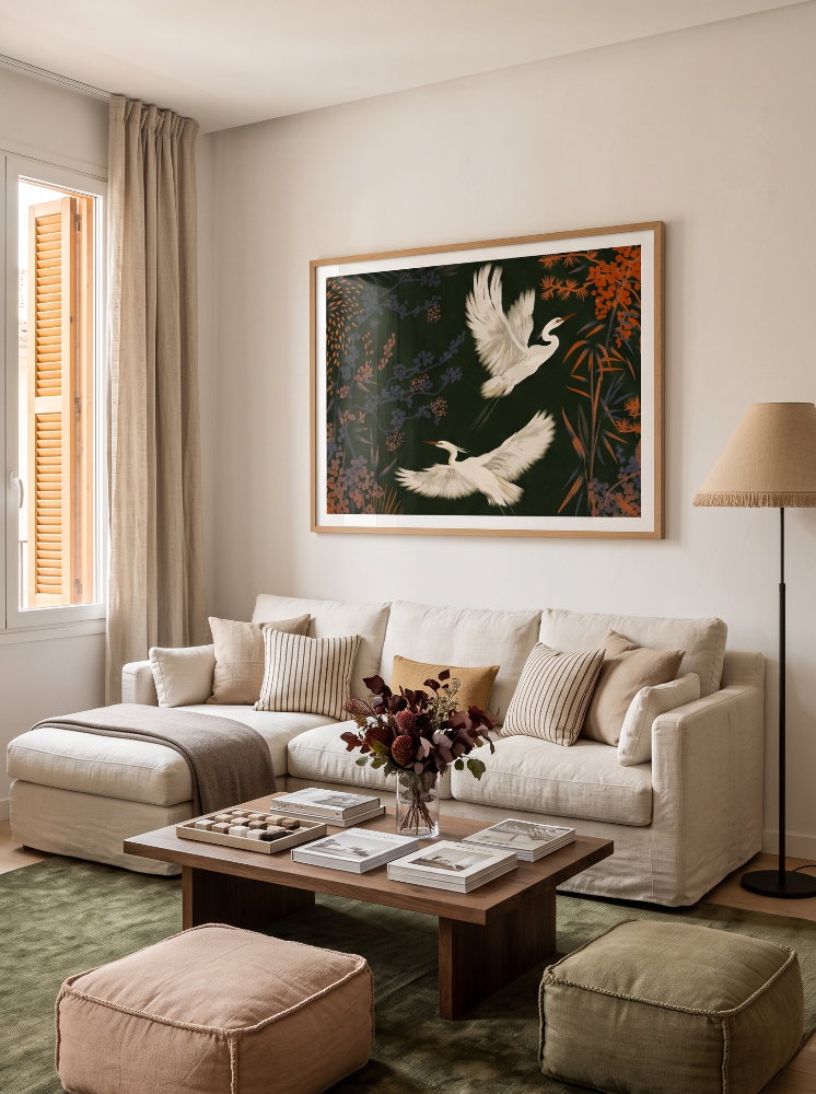 Cuadro "Elegant Egrets Flight"