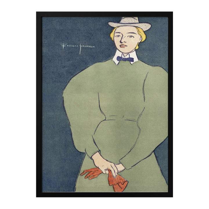 Woman Holding Gloves Art Print