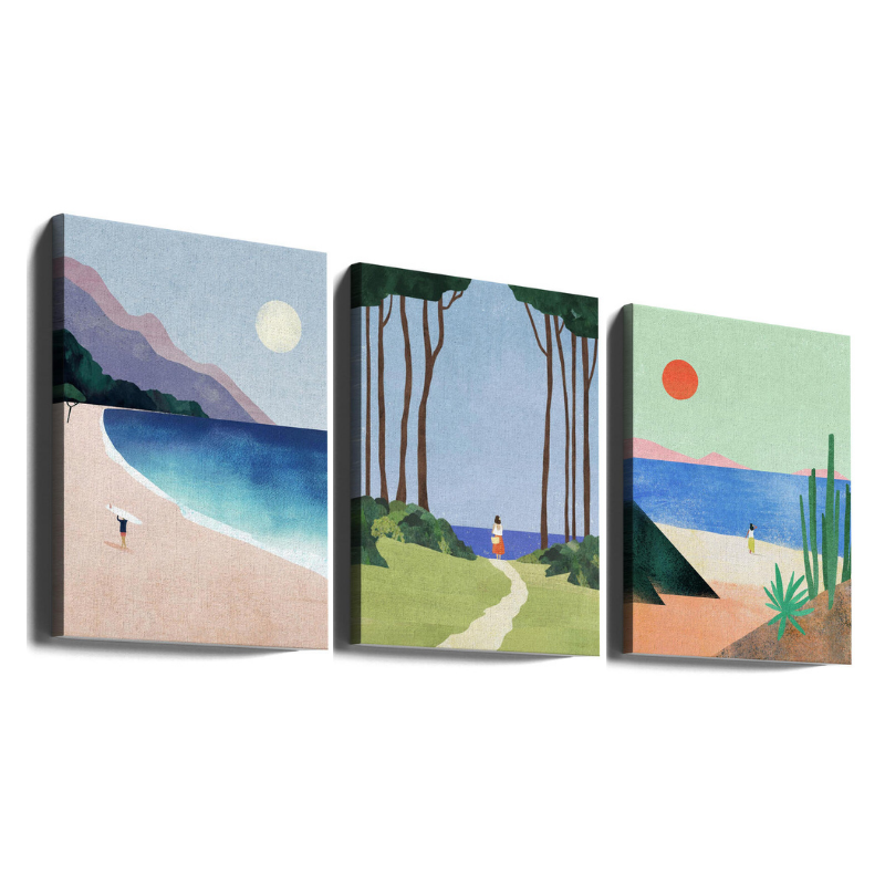 Set de cuadros "Coastal Trails"