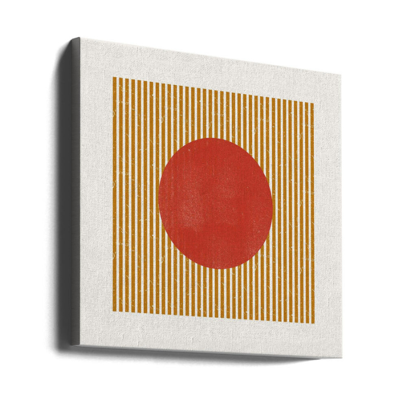 Cuadro "Red Circle Golden Stripes"