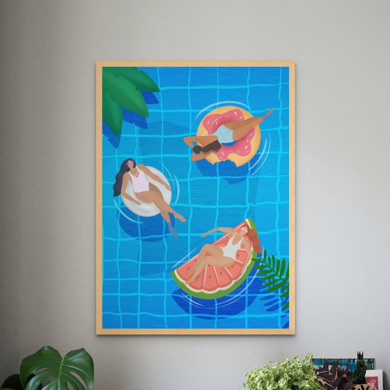 Pool Ladies Art Print