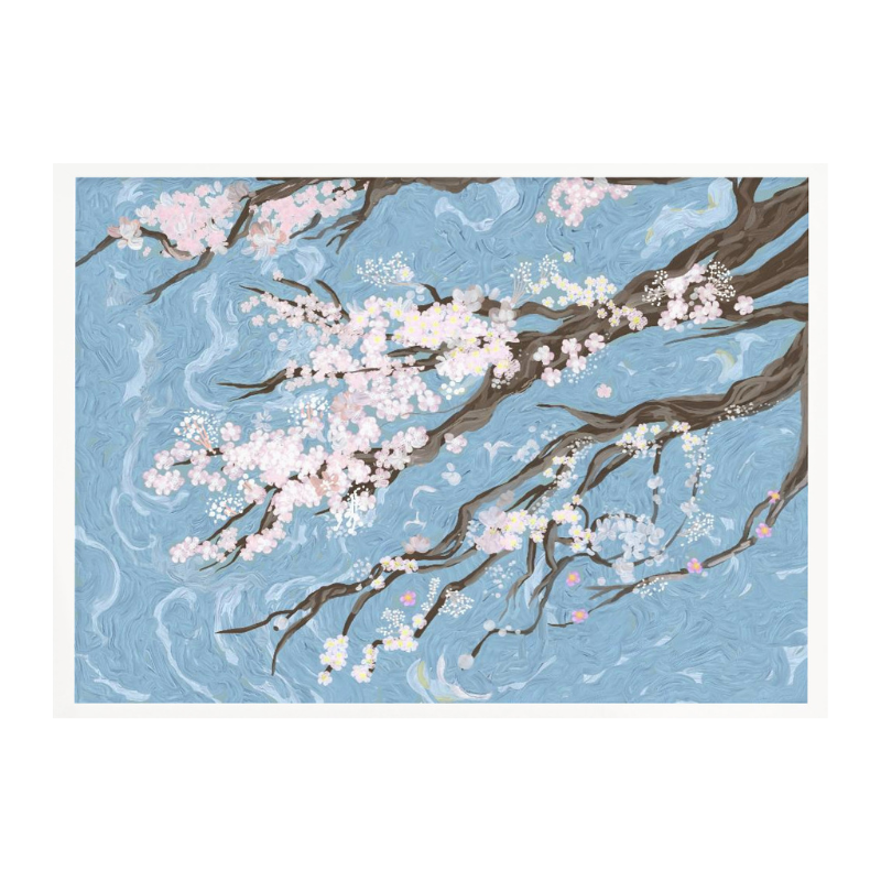 Cuadro "Spring Cherry Blossoms Blue"