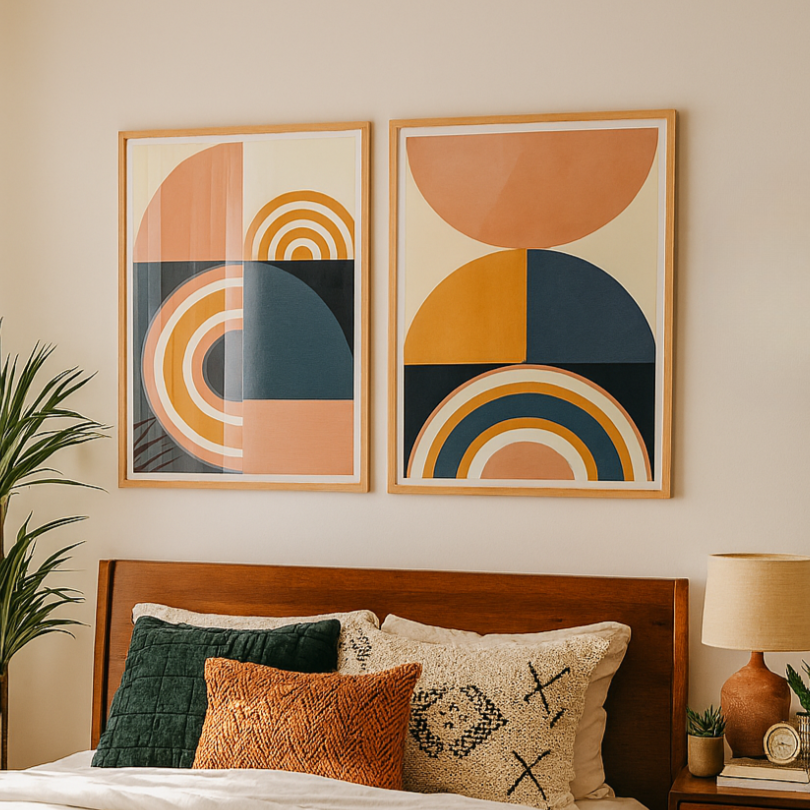 Cuadro "Rainbow Plus Shapes Blue Mustard 9"
