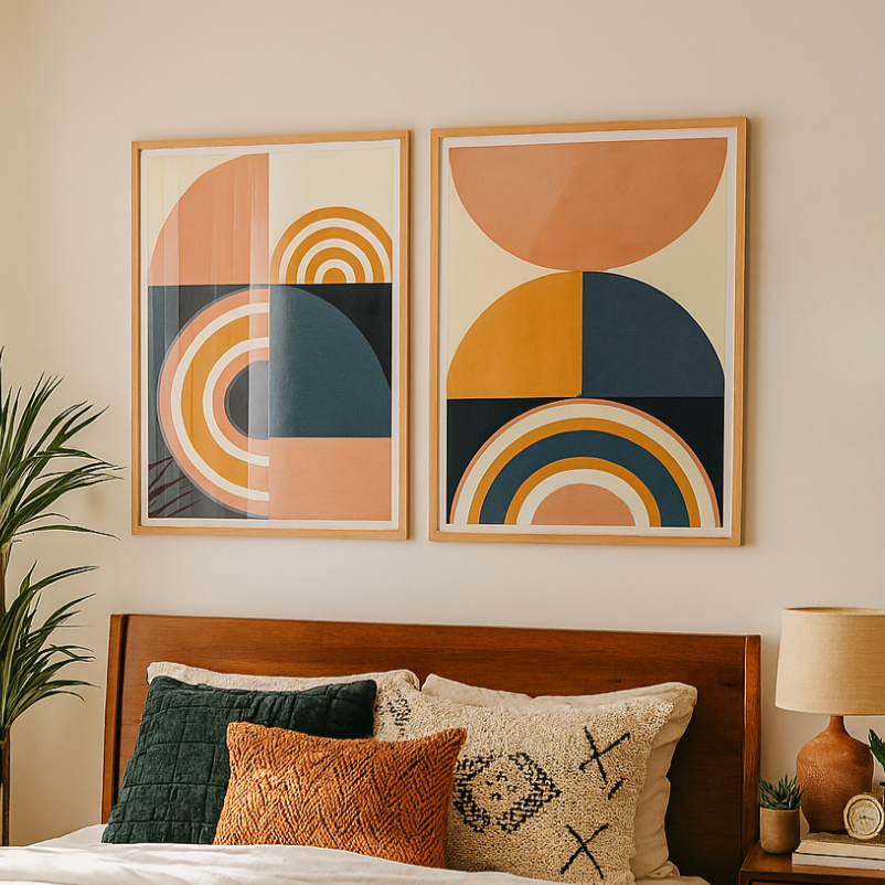 Cuadro "Rainbow Plus Shapes Blue Mustard 10"