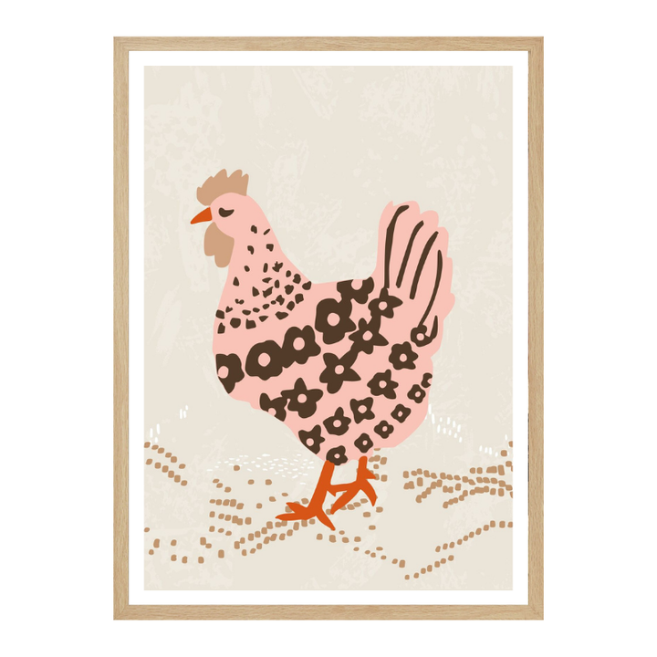 Cuadro "Pink hen on the grass"