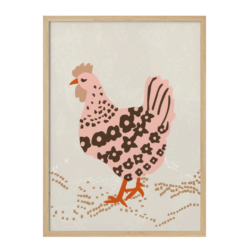 Cuadro "Pink hen on the grass"