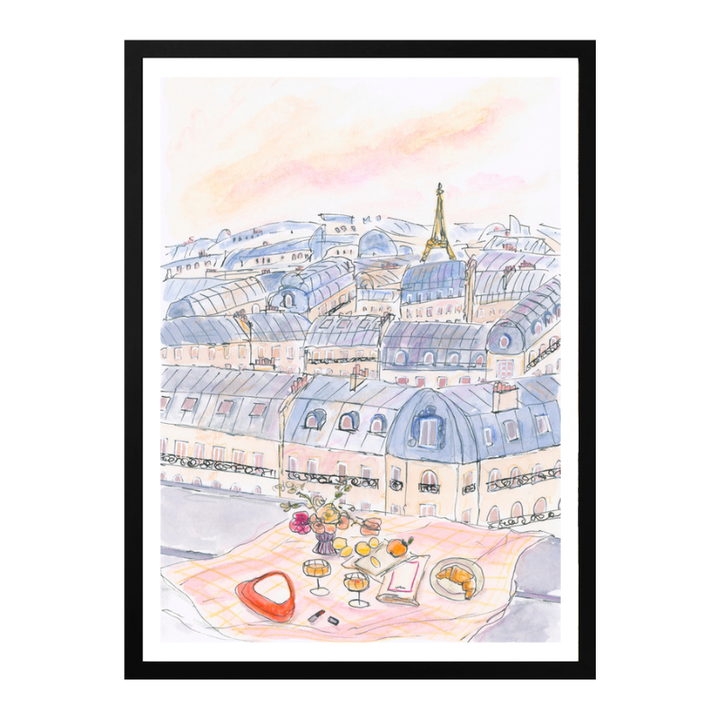 Cuadro "Parisian Rooftop Picnic With Eiffel Tower Views"