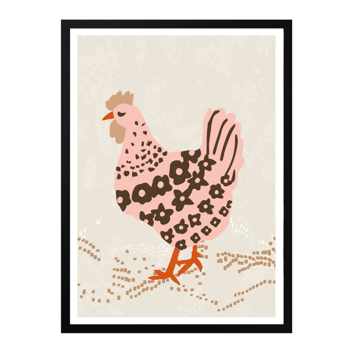 Cuadro "Pink hen on the grass"