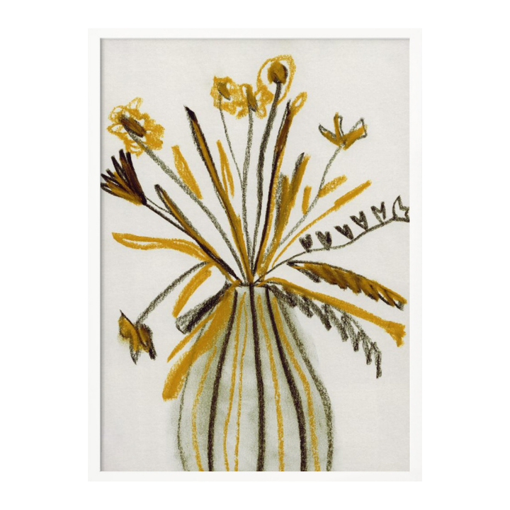 Still Life of a Dried Yellow Bouquet Art Print