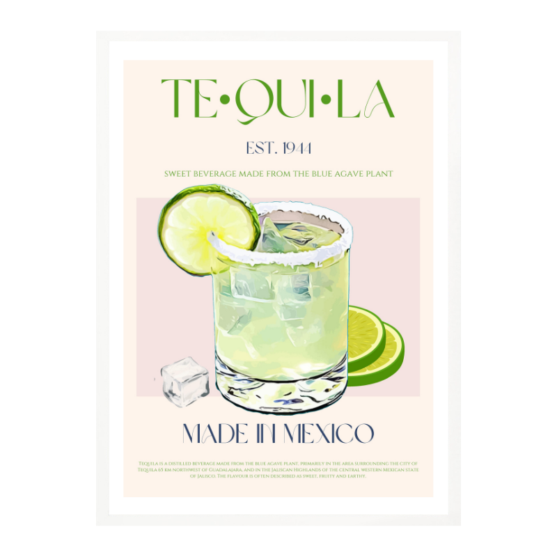 Cuadro "Tequila Drink With Lime And Ice"