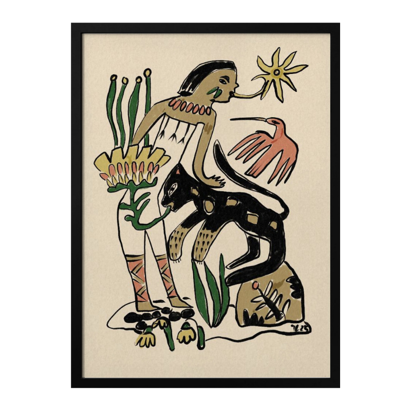 Cuadro "Folk Figure and Panther"