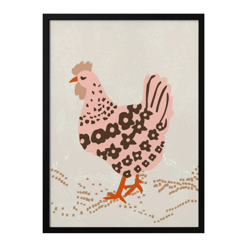 Cuadro "Pink hen on the grass"