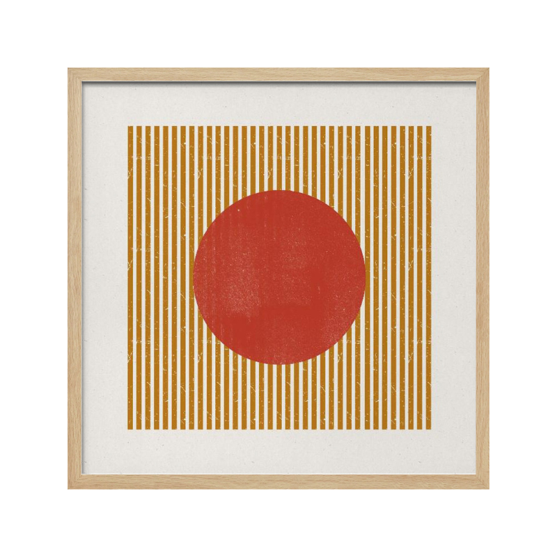Cuadro "Red Circle Golden Stripes"