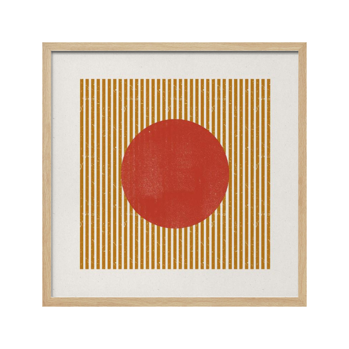 Cuadro "Red Circle Golden Stripes"
