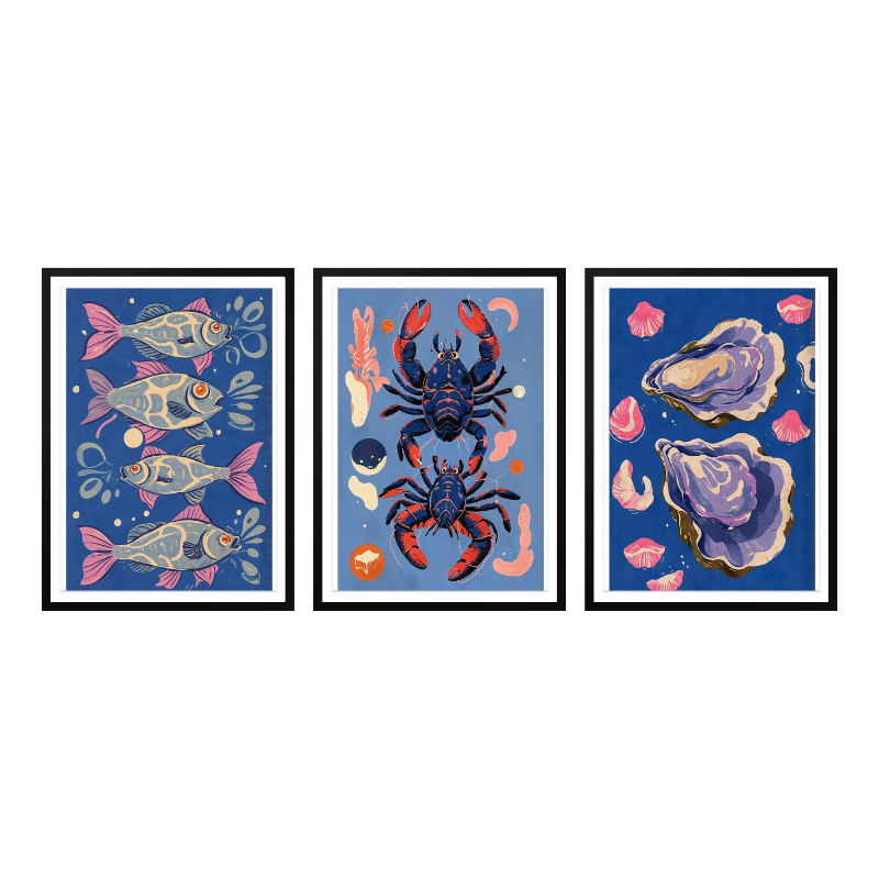 Set "Deep Blue Treasures" Art Prints