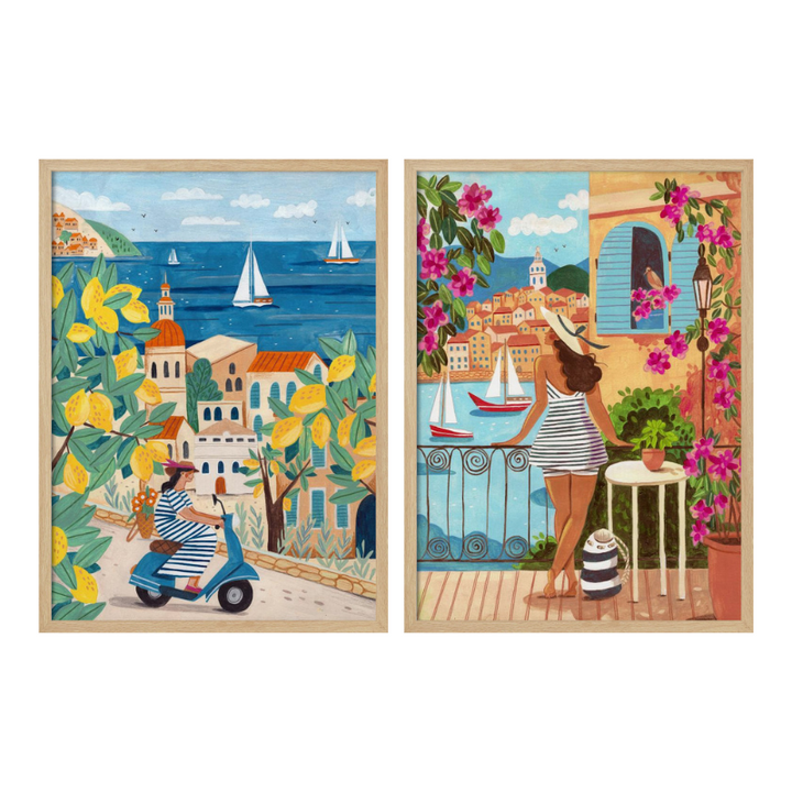 Set de cuadros "Summer in the Riviera Set"