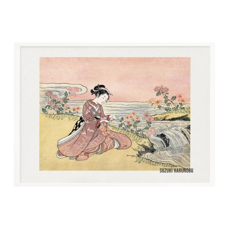 Cuadro "Japanese Woman Picking Chrysanthemum (1725)"