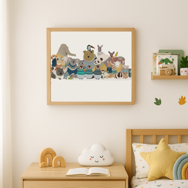 Big Group of Friends In Jumpers Art Print